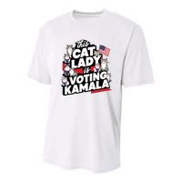 Cat Lady Voting For Kamala Harris 2024 1st Female President Youth Performance Sprint T-Shirt