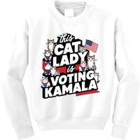 Cat Lady Voting For Kamala Harris 2024 1st Female President Kids Sweatshirt