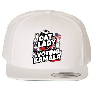 Cat Lady Voting For Kamala Harris 2024 1st Female President Wool Snapback Cap