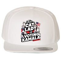 Cat Lady Voting For Kamala Harris 2024 1st Female President Wool Snapback Cap