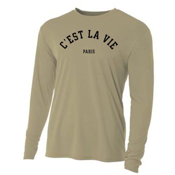 Cest La Vie Paris France Vintage Summer Graphic Cooling Performance Long Sleeve Crew