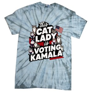 Cat Lady Voting For Kamala Harris 2024 1st Female President Tie-Dye T-Shirt