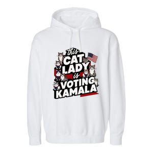 Cat Lady Voting For Kamala Harris 2024 1st Female President Garment-Dyed Fleece Hoodie