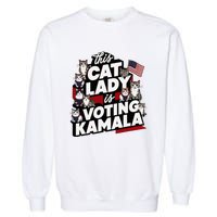 Cat Lady Voting For Kamala Harris 2024 1st Female President Garment-Dyed Sweatshirt