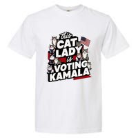 Cat Lady Voting For Kamala Harris 2024 1st Female President Garment-Dyed Heavyweight T-Shirt