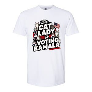 Cat Lady Voting For Kamala Harris 2024 1st Female President Softstyle CVC T-Shirt