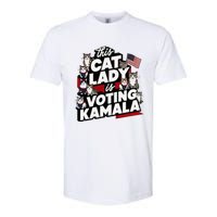 Cat Lady Voting For Kamala Harris 2024 1st Female President Softstyle CVC T-Shirt