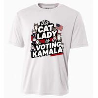 Cat Lady Voting For Kamala Harris 2024 1st Female President Cooling Performance Crew T-Shirt