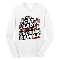 Cat Lady Voting For Kamala Harris 2024 1st Female President Long Sleeve Shirt