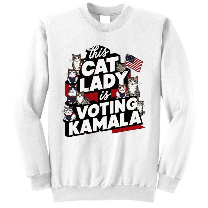 Cat Lady Voting For Kamala Harris 2024 1st Female President Sweatshirt