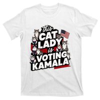 Cat Lady Voting For Kamala Harris 2024 1st Female President T-Shirt