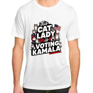 Cat Lady Voting For Kamala Harris 2024 1st Female President Adult ChromaSoft Performance T-Shirt