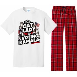 Cat Lady Voting For Kamala Harris 2024 1st Female President Pajama Set