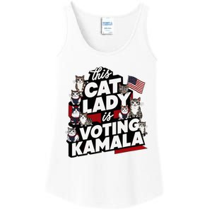 Cat Lady Voting For Kamala Harris 2024 1st Female President Ladies Essential Tank