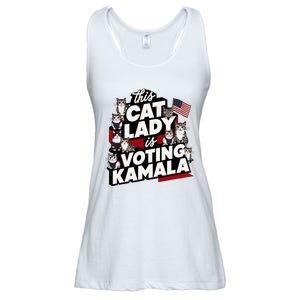 Cat Lady Voting For Kamala Harris 2024 1st Female President Ladies Essential Flowy Tank