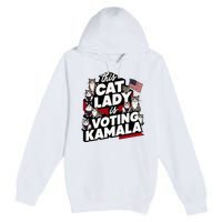 Cat Lady Voting For Kamala Harris 2024 1st Female President Premium Pullover Hoodie