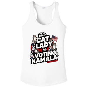 Cat Lady Voting For Kamala Harris 2024 1st Female President Ladies PosiCharge Competitor Racerback Tank