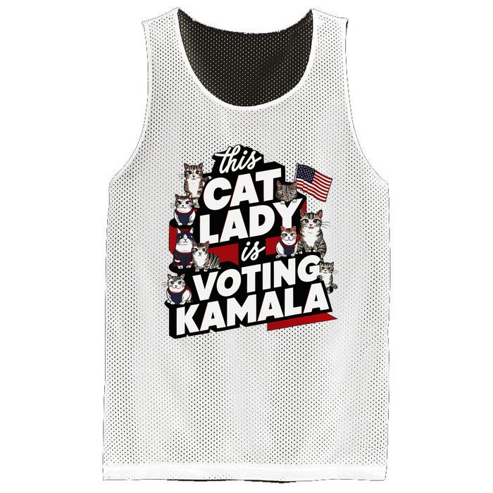 Cat Lady Voting For Kamala Harris 2024 1st Female President Mesh Reversible Basketball Jersey Tank