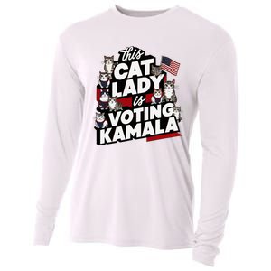 Cat Lady Voting For Kamala Harris 2024 1st Female President Cooling Performance Long Sleeve Crew