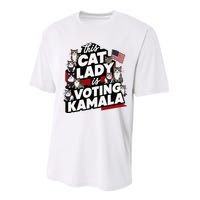 Cat Lady Voting For Kamala Harris 2024 1st Female President Performance Sprint T-Shirt