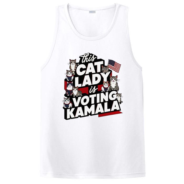 Cat Lady Voting For Kamala Harris 2024 1st Female President PosiCharge Competitor Tank