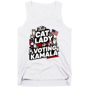 Cat Lady Voting For Kamala Harris 2024 1st Female President Tank Top