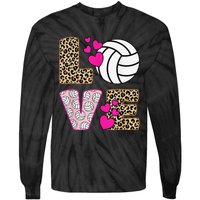 Cute Love Volleyball Leopard Print  Ladies Volleyball Tie-Dye Long Sleeve Shirt