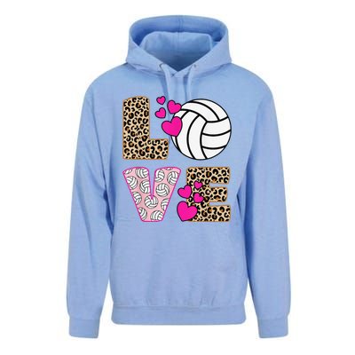 Cute Love Volleyball Leopard Print  Ladies Volleyball Unisex Surf Hoodie