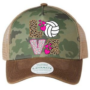 Cute Love Volleyball Leopard Print Women Ladies Volleyball Legacy Tie Dye Trucker Hat