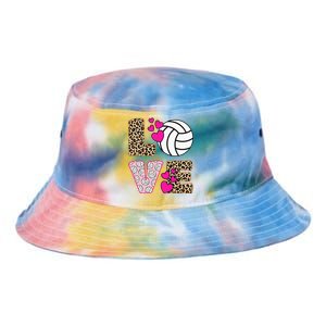 Cute Love Volleyball Leopard Print Women Ladies Volleyball Tie Dye Newport Bucket Hat