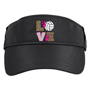 Cute Love Volleyball Leopard Print Women Ladies Volleyball Adult Drive Performance Visor