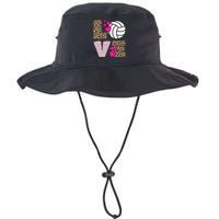 Cute Love Volleyball Leopard Print Women Ladies Volleyball Legacy Cool Fit Booney Bucket Hat