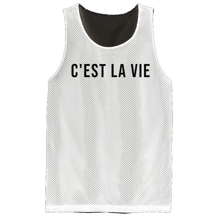 CEst La Vie French Saying Graphic Design Mesh Reversible Basketball Jersey Tank