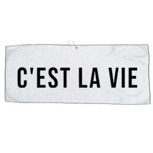 CEst La Vie French Saying Graphic Design Large Microfiber Waffle Golf Towel