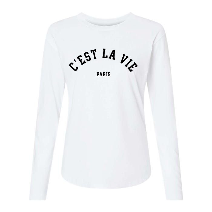 Cest La Vie Paris France Women Vintage Summer Graphic Womens Cotton Relaxed Long Sleeve T-Shirt