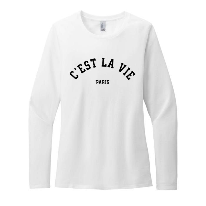 Cest La Vie Paris France Women Vintage Summer Graphic Womens CVC Long Sleeve Shirt