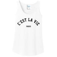 Cest La Vie Paris France Women Vintage Summer Graphic Ladies Essential Tank