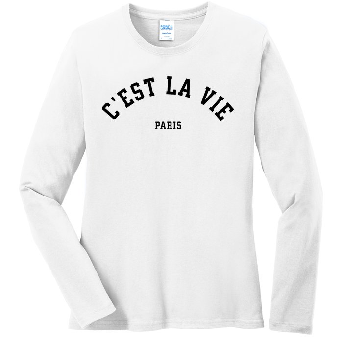 Cest La Vie Paris France Women Vintage Summer Graphic Ladies Long Sleeve Shirt