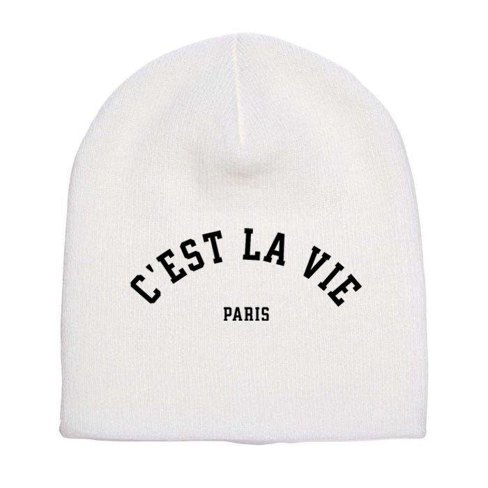 Cest La Vie Paris France Women Vintage Summer Graphic Short Acrylic Beanie