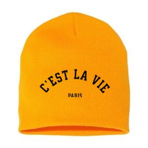 CEst La Vie Paris France Summer Short Acrylic Beanie