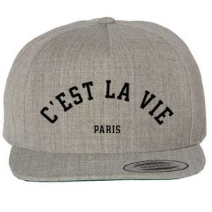 CEst La Vie Paris France Summer Wool Snapback Cap