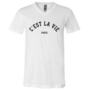 CEst La Vie Paris France Summer V-Neck T-Shirt