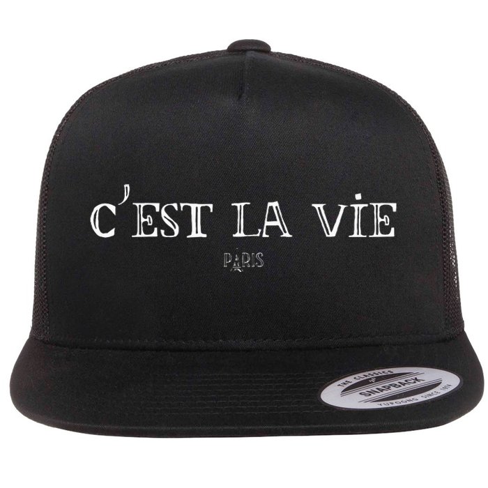 CEst La Vie Cute French Paris Europe European Travel Flat Bill Trucker Hat