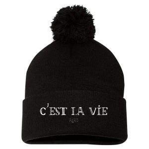 CEst La Vie Cute French Paris Europe European Travel Pom Pom 12in Knit Beanie