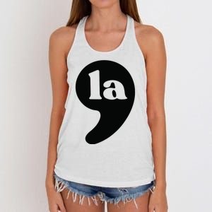 Comma La Vice President 2024 Kamala Harris Election Women's Knotted Racerback Tank