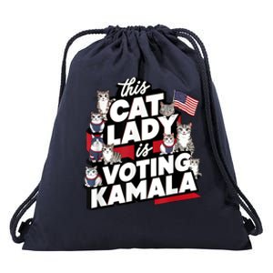 Cat Lady Voting For Kamala Harris 2024 1st Female President Drawstring Bag