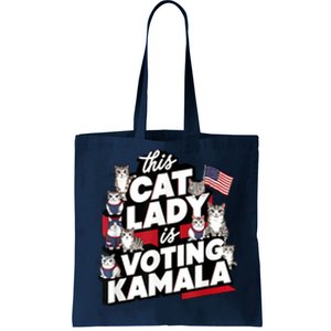 Cat Lady Voting For Kamala Harris 2024 1st Female President Tote Bag