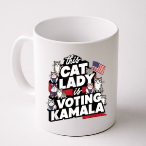 Cat Lady Voting For Kamala Harris 2024 1st Female President Coffee Mug