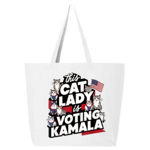 Cat Lady Voting For Kamala Harris 2024 1st Female President 25L Jumbo Tote