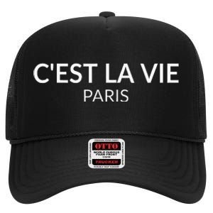 CEst La Vie Paris France Lover French High Crown Mesh Back Trucker Hat